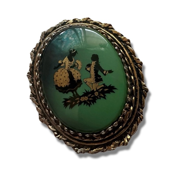 Vintage Jewelry - Vintage Courting Couple Brooch